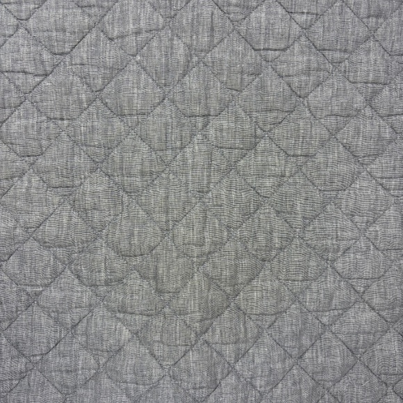 Pottery Barn Flax Linen Diamond Quilted Euro Shams Set 26 X26 Heathered Charcoal - Picture 6 of 14